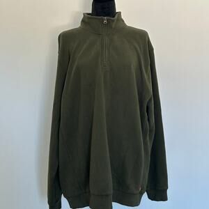 Izod Olive Green Quarter Zip Sweater/Sweatshirt, Size XL